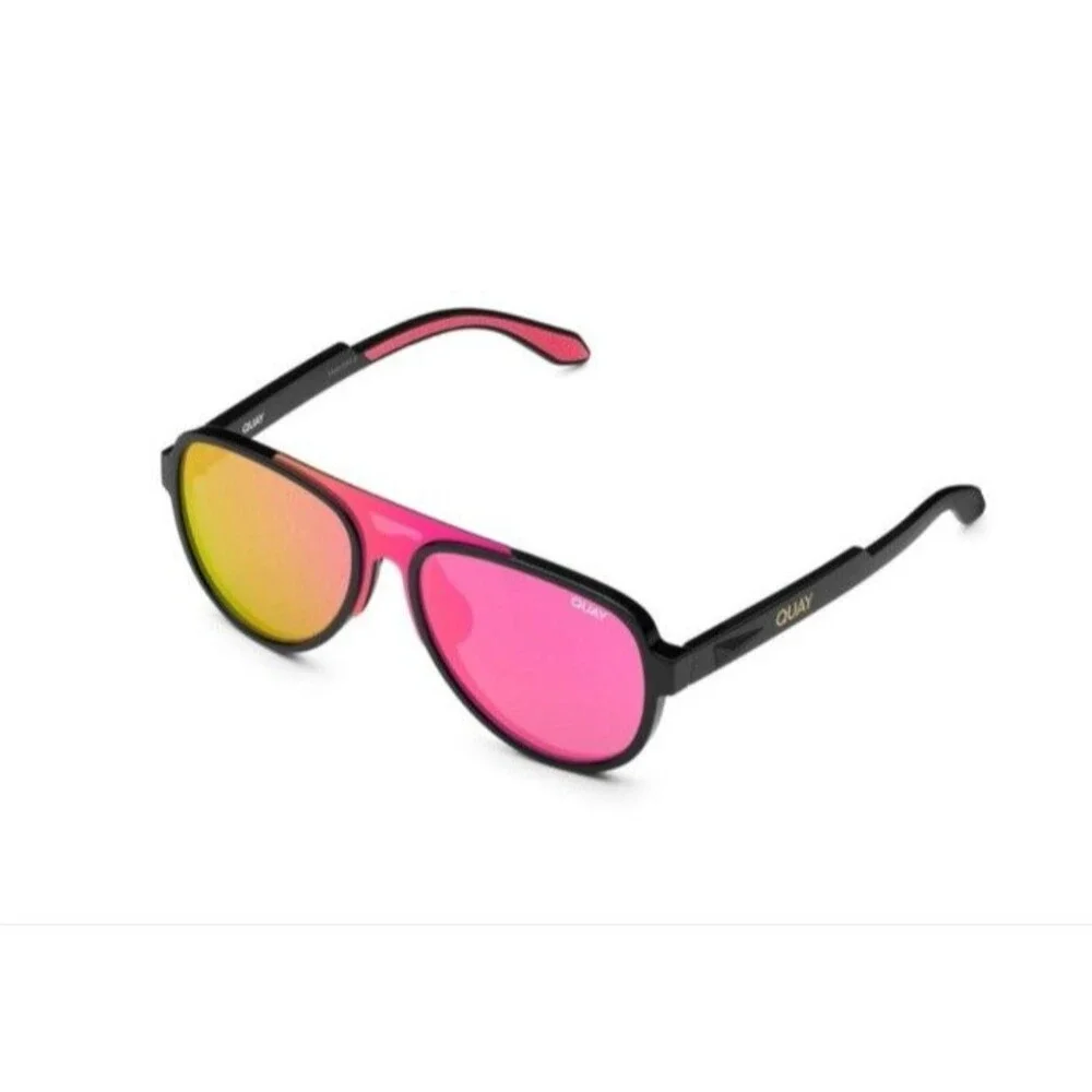NEW RARE QUAY Wild Card Black Pink Polarized Sunglasses